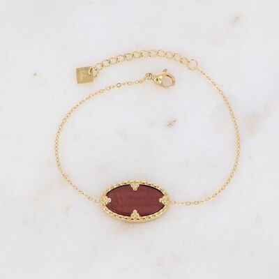 Golden Méli bracelet with oval bull's eye stone