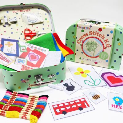 Cross Stitch - Buttonbag - Make your own children's crafts