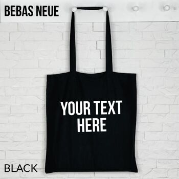 Tote bag noir personnalisé 1