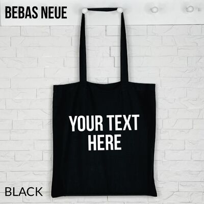Personalisierte schwarze Einkaufstasche