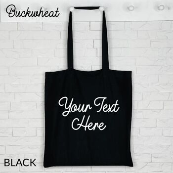 Tote bag noir personnalisé 3