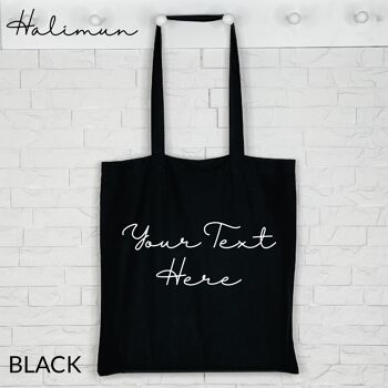 Tote bag noir personnalisé 4