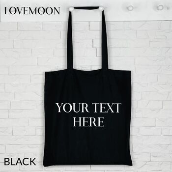 Tote bag noir personnalisé 5