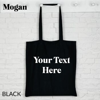 Tote bag noir personnalisé 6