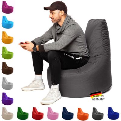 PATCH HOME gaming gamer beanbag already filled with zipper Ø 75cm x height 80cm anthracite
