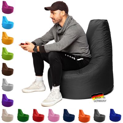 PATCH HOME gaming gamer beanbag filled with zipper Ø 75cm x height 80cm Black
