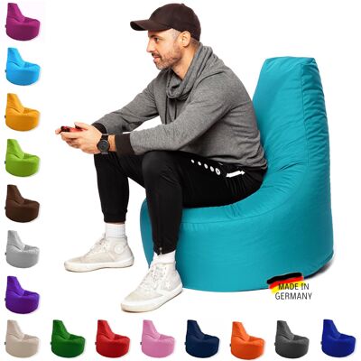 PATCH HOME gaming gamer beanbag already filled with zipper Ø 75cm x height 80cm Turquoise