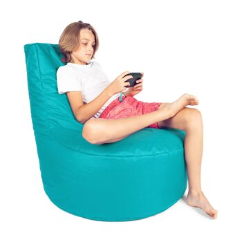 PATCH HOME gaming gamer pouf déjà rempli avec fermeture éclair Ø 75cm x hauteur 80cm Turquoise 6