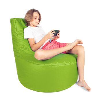 PATCH HOME gaming gamer pouf déjà rempli avec fermeture éclair Ø 75cm x hauteur 80cm vert kiwi 5