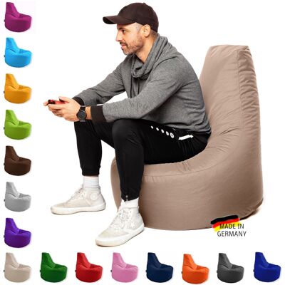 PATCH HOME gaming gamer beanbag ready filled with zipper Ø 75cm x height 80cm beige