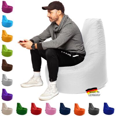 PATCH HOME gaming gamer beanbag filled with zipper Ø 75cm x height 80cm white