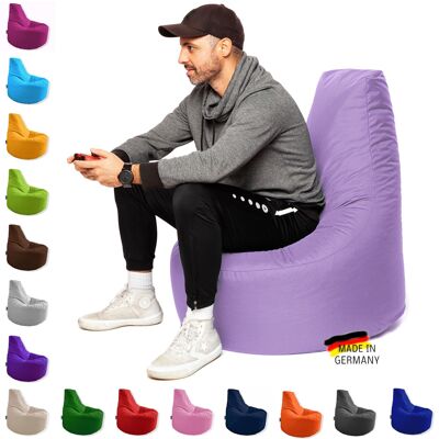 PATCH HOME gaming gamer pouf déjà rempli avec fermeture éclair Ø 75cm x hauteur 80cm lilas