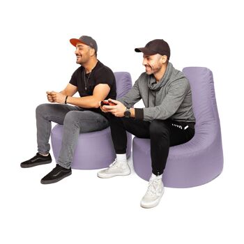 PATCH HOME gaming gamer pouf déjà rempli avec fermeture éclair Ø 75cm x hauteur 80cm lilas 3