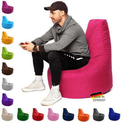 PATCH HOME Gaming Gamer Sitzsack fertig befüllt mit ReißverschlussØ 80cm x Höhe 90cm Pink