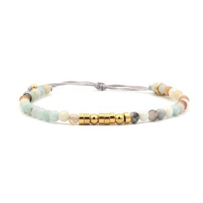 maman, bracelet code morse amazonite, or