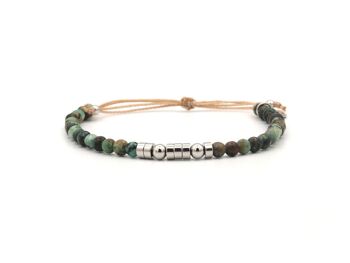 maman, bracelet code morse turquoise africain argent 2