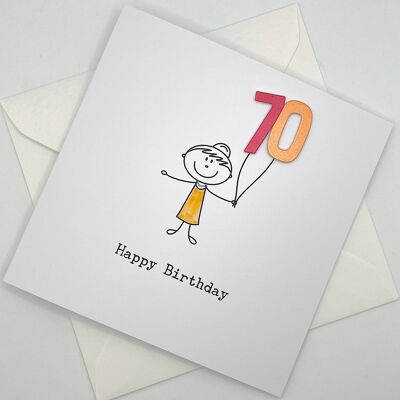 Age Birthday Card for a Female. Ages 65 - 100