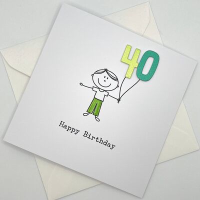 Age Birthday Card for a Male. Ages 16 - 60