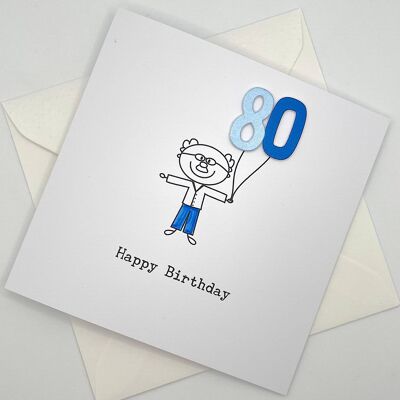 Age Birthday Card for a Male. Ages 65 - 100