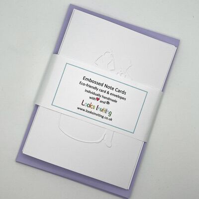 Bride and Groom Embossed Notecards - Pack of 6