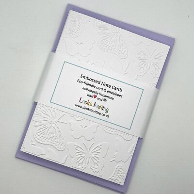 Butterflies Embossed Notecards - Pack of 6