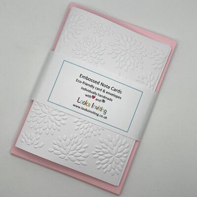 Chrysanthemums Embossed Notecards - Pack of 6