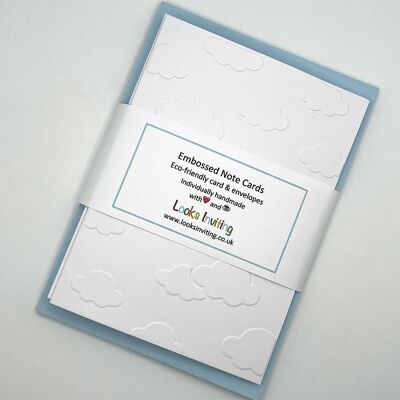 Clouds Embossed Notecards - Pack of 6