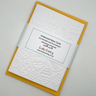 Easter Eggs Embossed Notecards - Pack of 6