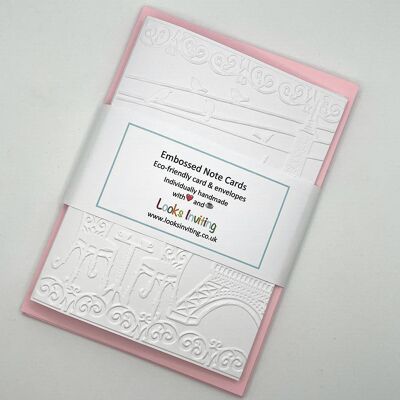 French Cafe Embossed Notecards - Pack of 6