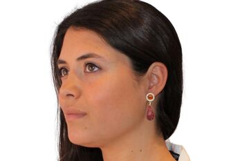 Boucles d'oreilles Paris en Galuchat violet avec améthyste 3