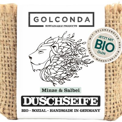 BIO Duschseife Minze & Salbei - Organic Soap bar Energizing shower