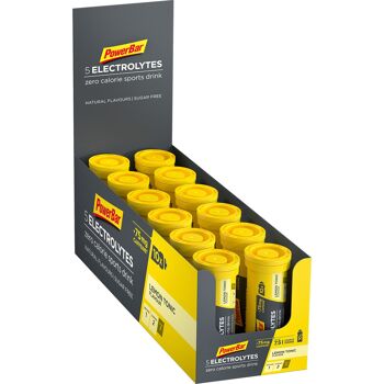 PowerBar 5 Electrolytes (12 tubes de 10 comprimés) Économisez 25 % - Lemon Tonic (Caféine) 3