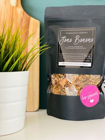 Granola, végétalien et fait à la main, Jana Banane dans un sac en papier kraft, 350g 2