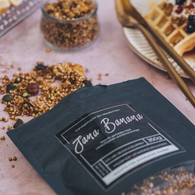 Granola, vegan and handmade, Jana Banana in a kraft paper bag, 350g