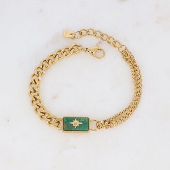 Bracelet Alicianne doré avec pierre jaspe vert 3
