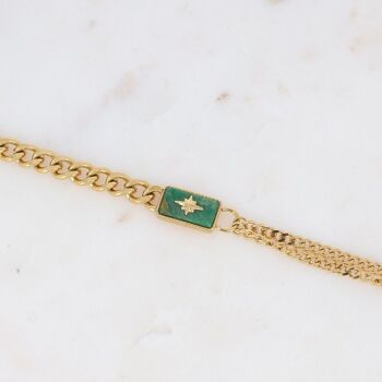 Bracelet Alicianne doré avec pierre jaspe vert 4