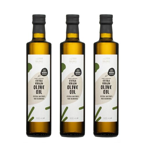 Bio-Olivenöl extra vergine, Manaki, 3 x 500 ml