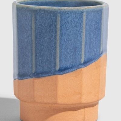 8oz stackable stoneware tumbler cobalt