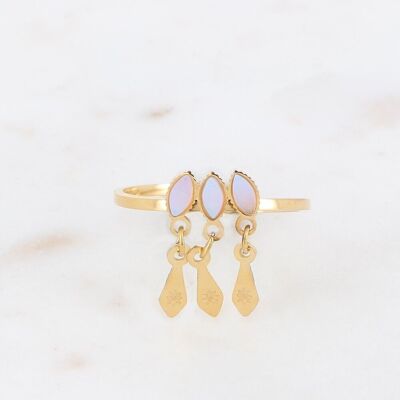 Gold Larry ring with moonstones