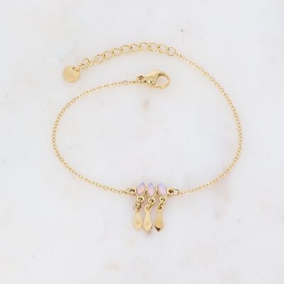 Pulsera Larry de oro con piedra de luna