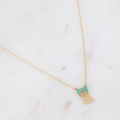 Gold Larry necklace with amazonite stone