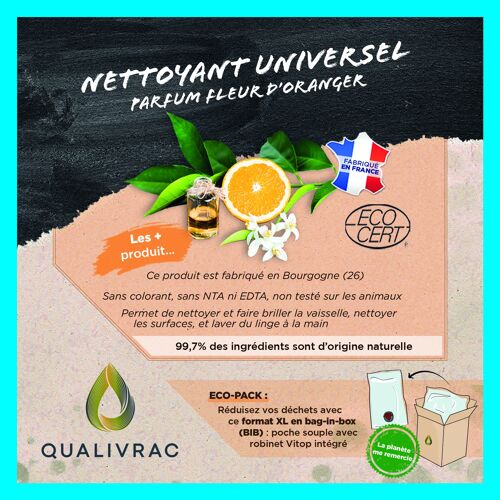 Nettoyant multiusage écologique Fleur d'oranger - 10 litres (Bag-In-Box)