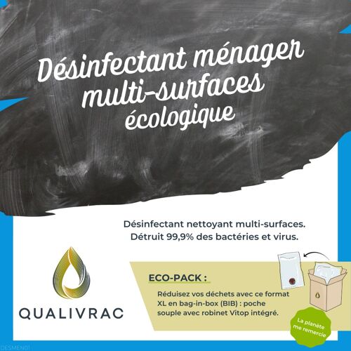 Désinfectant ménager  multi-surfaces écologique - 10 litres (Bag-In-Box)