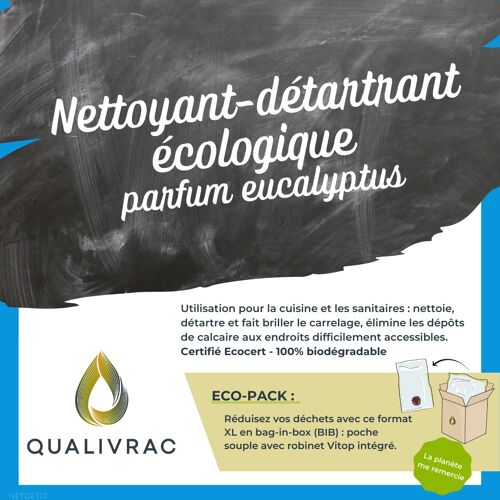 Nettoyant détartrant parfum eucalyptus - 10 litres (Bag-In-Box)