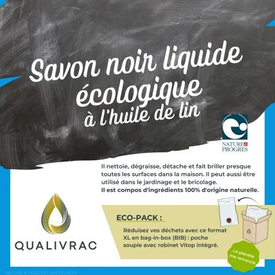 Sapone nero liquido Nature & Progrès con olio di lino - 10 litri (Bag-In-Box)