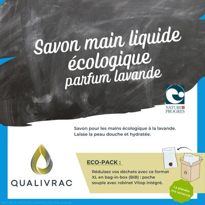 Nature & Progrès Sapone liquido per le mani alla lavanda - 10 litri (Bag-In-Box)