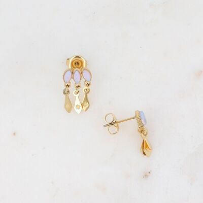 Gold Larry earrings with moonstone