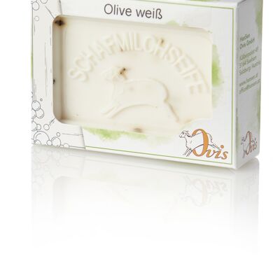 Savon Ovis carré olive blanc 8,5x6 cm 100 g