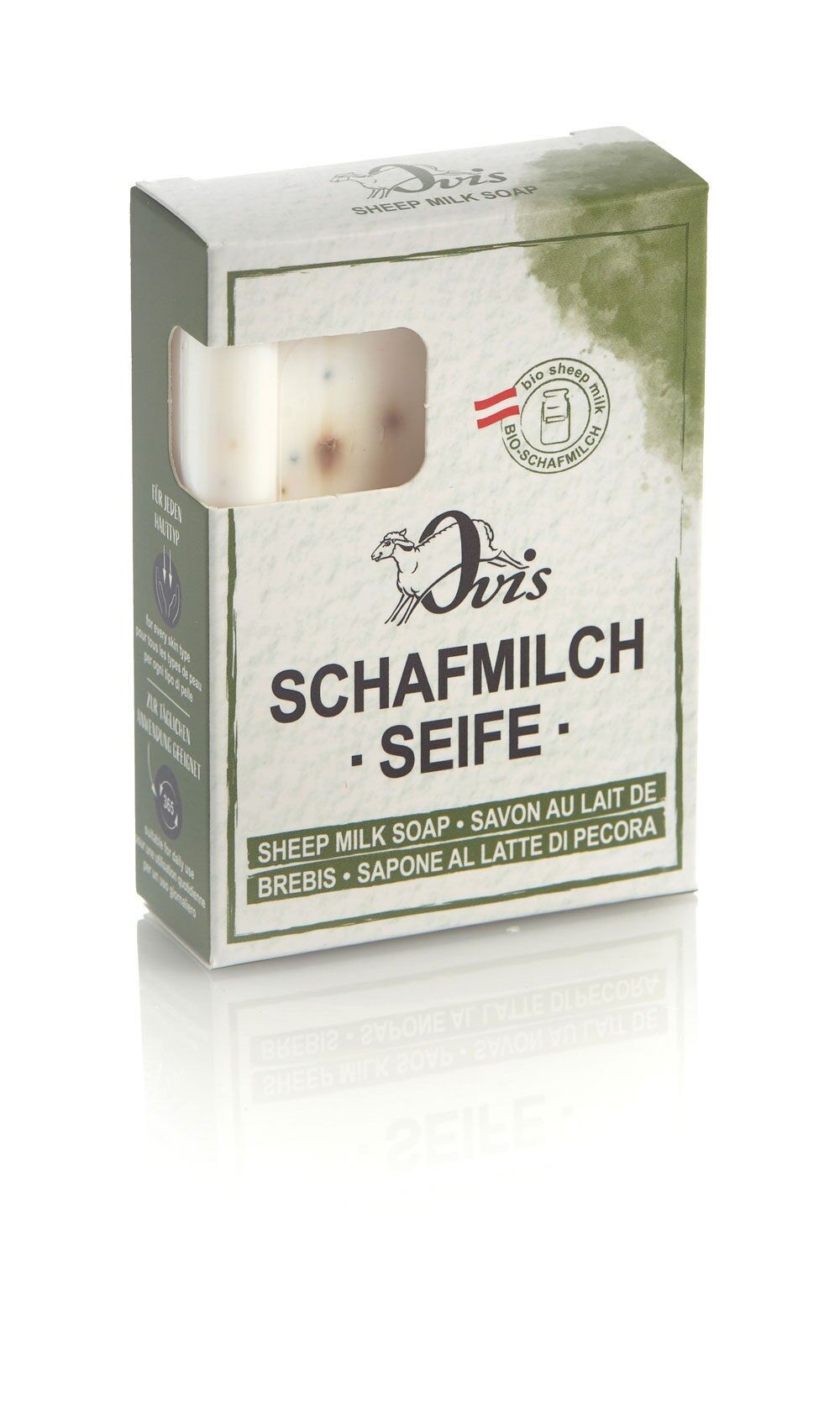 Sapone Ovis confezione quadrata Stella alpina 8,5x6 cm 100 g