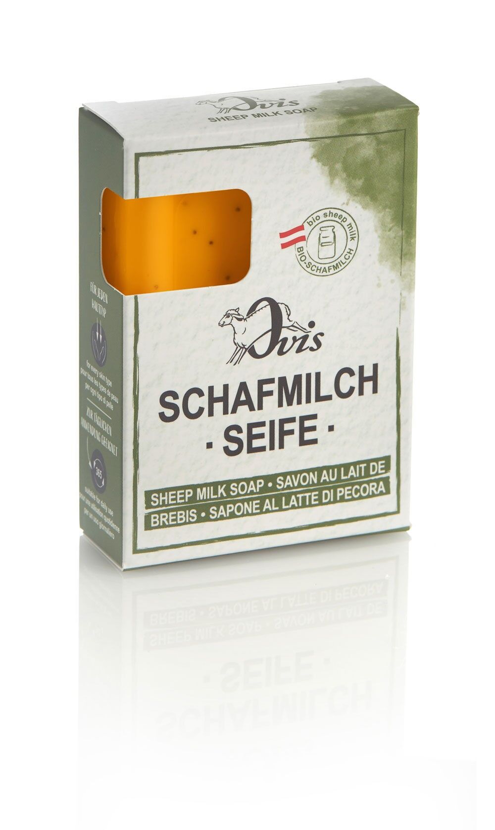 Savon Ovis carré emballé Mangue 8,5x6 cm 100 g